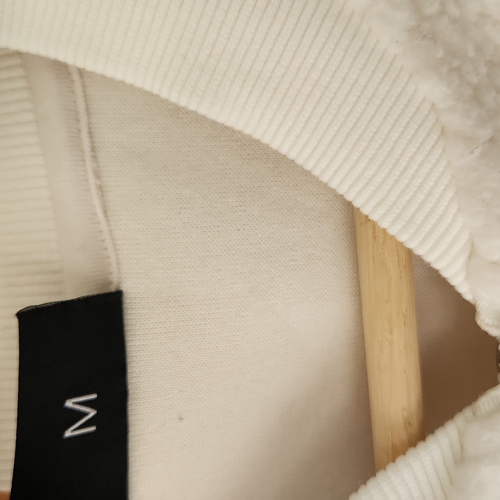 Zyia Off White Flying V Fleece Sherpa Jacket Women's Sz Medium - Picture 4 of 11